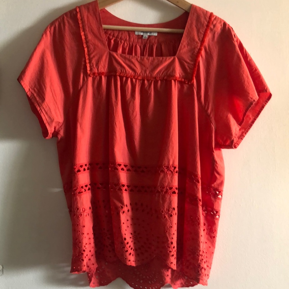 Madewell eyelet top